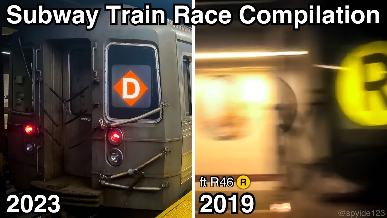 ᴴᴰ⁶⁰ NYC Subway Trains Racing - 2019-2023 Compilation (ft. R160 N & R46 R)