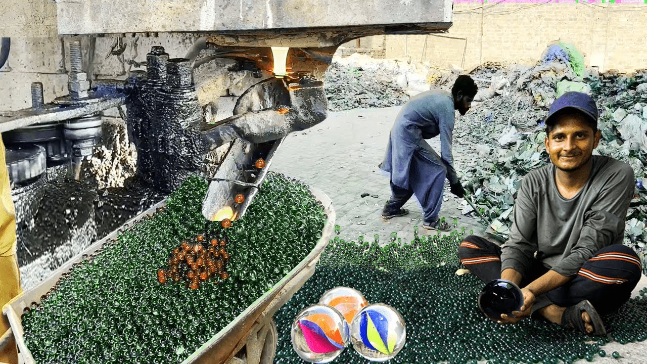 Watch The Huge Process of Recycling Glass Waste REALLY Be Turned into Beautiful Marbles