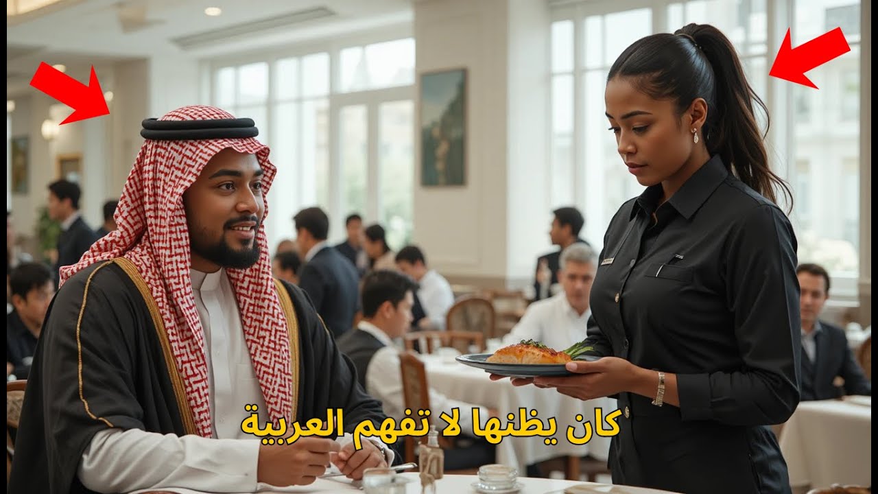 ملياردير سخر من نادلة سوداء بالعربية… وبعد ثوانٍ صُدم حين ردّت بطلاقة