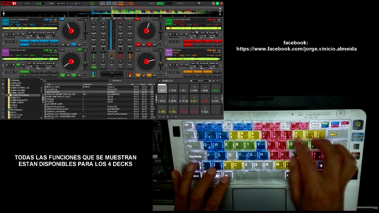 VIRTUAL DJ 8.2 y 8.3 MAPPER DE TECLADO PARA 4 DECKS