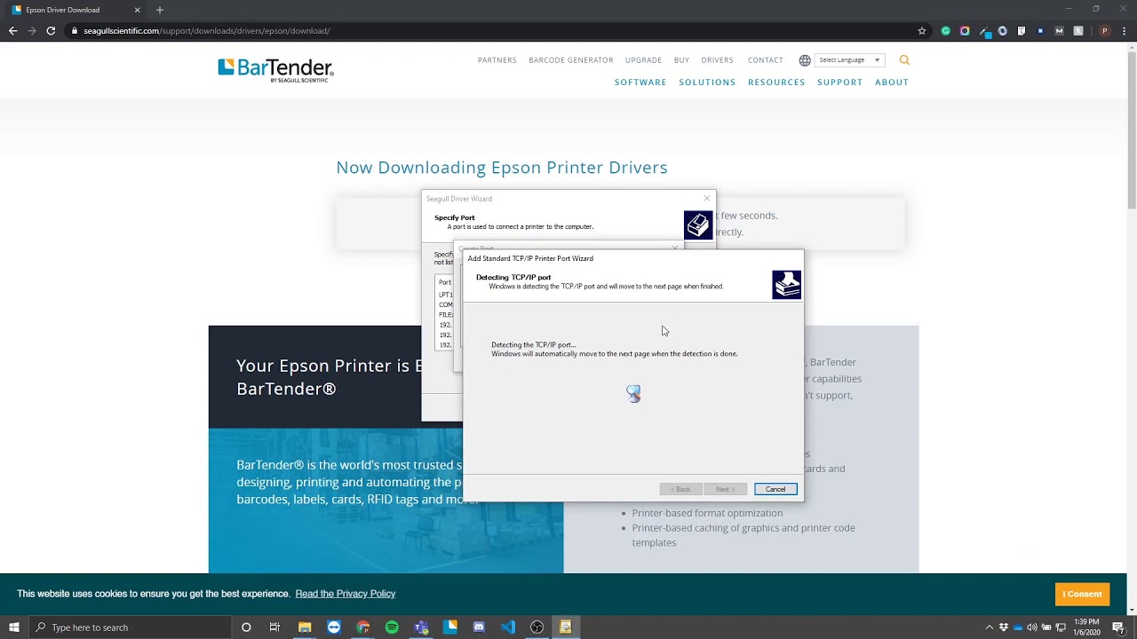 IPSi Print Lab - Epson ColorWorks C7500 Series: Installing BarTender Printer Drivers