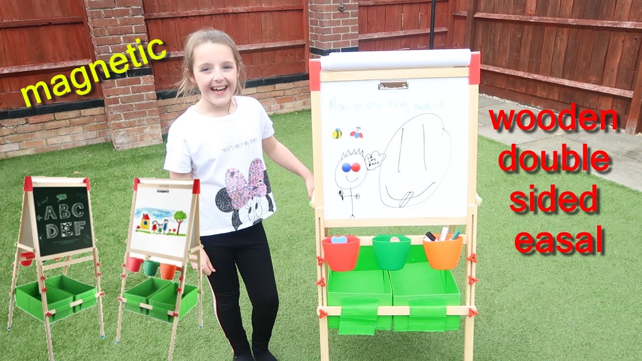 WOODEN MAGNETIC DOUBLE SIDED EASEL ARKMIIDO 