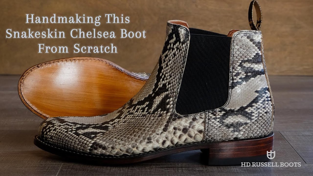 Handcrafting/Handmaking A Snakeskin Chelsea Boot from Scratch