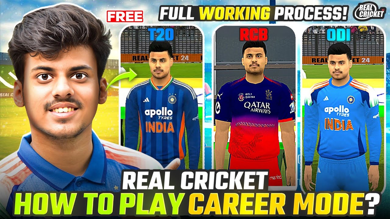 How To Play *FREE* My Career Mode In Real Cricket 