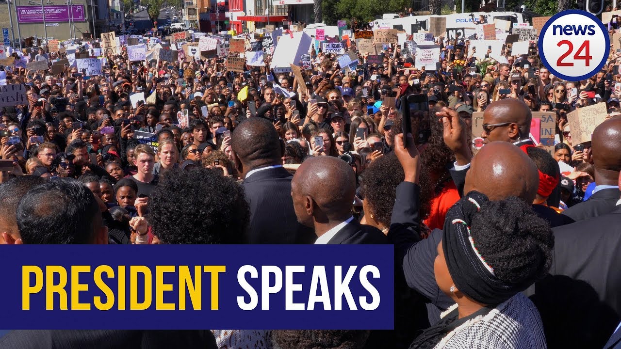 WATCH | Ramaphosa addresses gender-based violence protesters in Cape Town