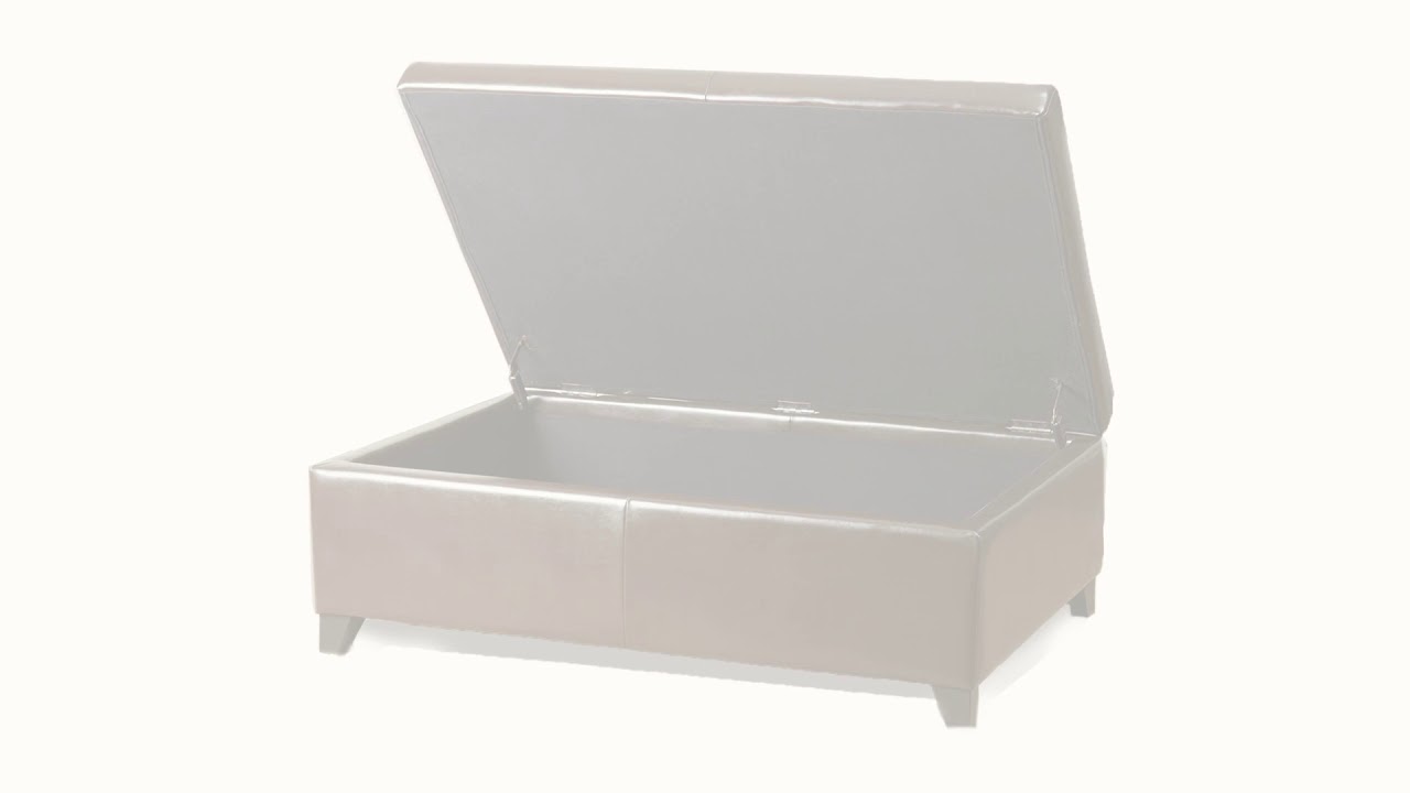 Abbyson Frankfurt Leather Flip-top Storage Ottoman