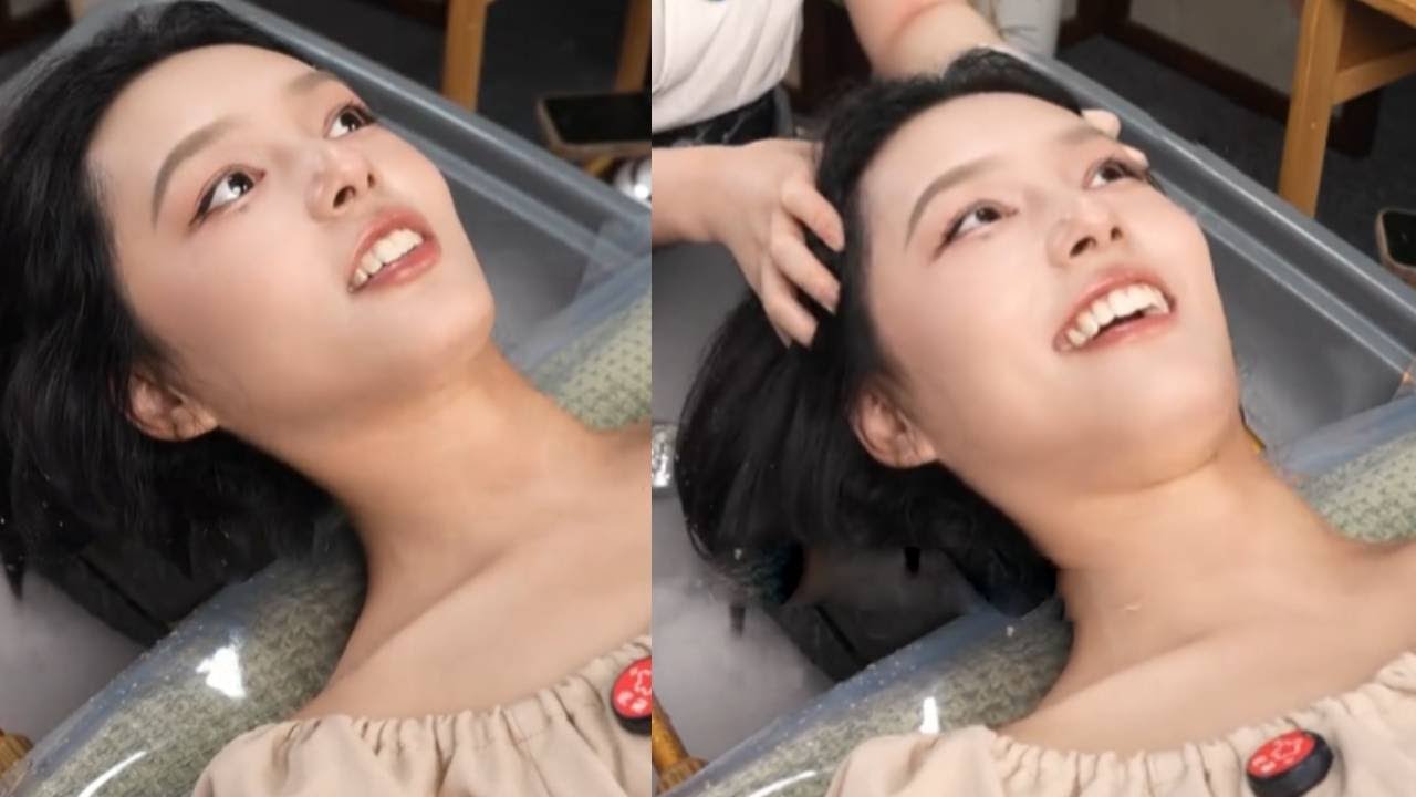 还记不记得这位爱做头疗的泪痣美女#沉浸式 #洗头的正确方式 #放松解压好去处