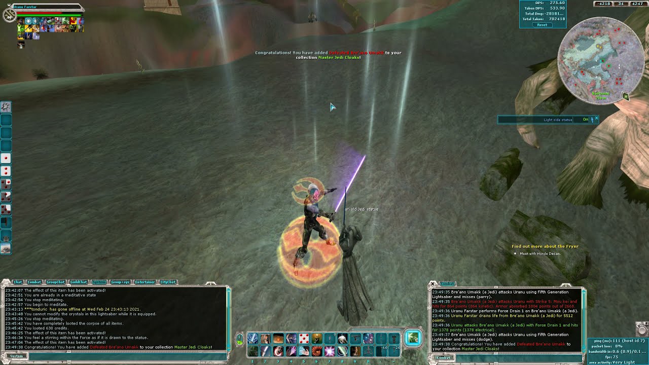 Star Wars Galaxies Legends - Bre'ano Umakk Light side jedi statue, Jedi Master Cloaks