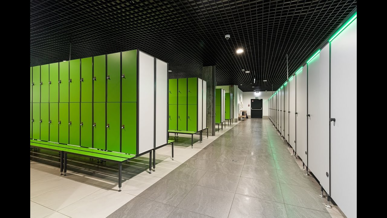 Przebieralnie i szafki z Laminatu HPL ATJ System - Aquapark REDA