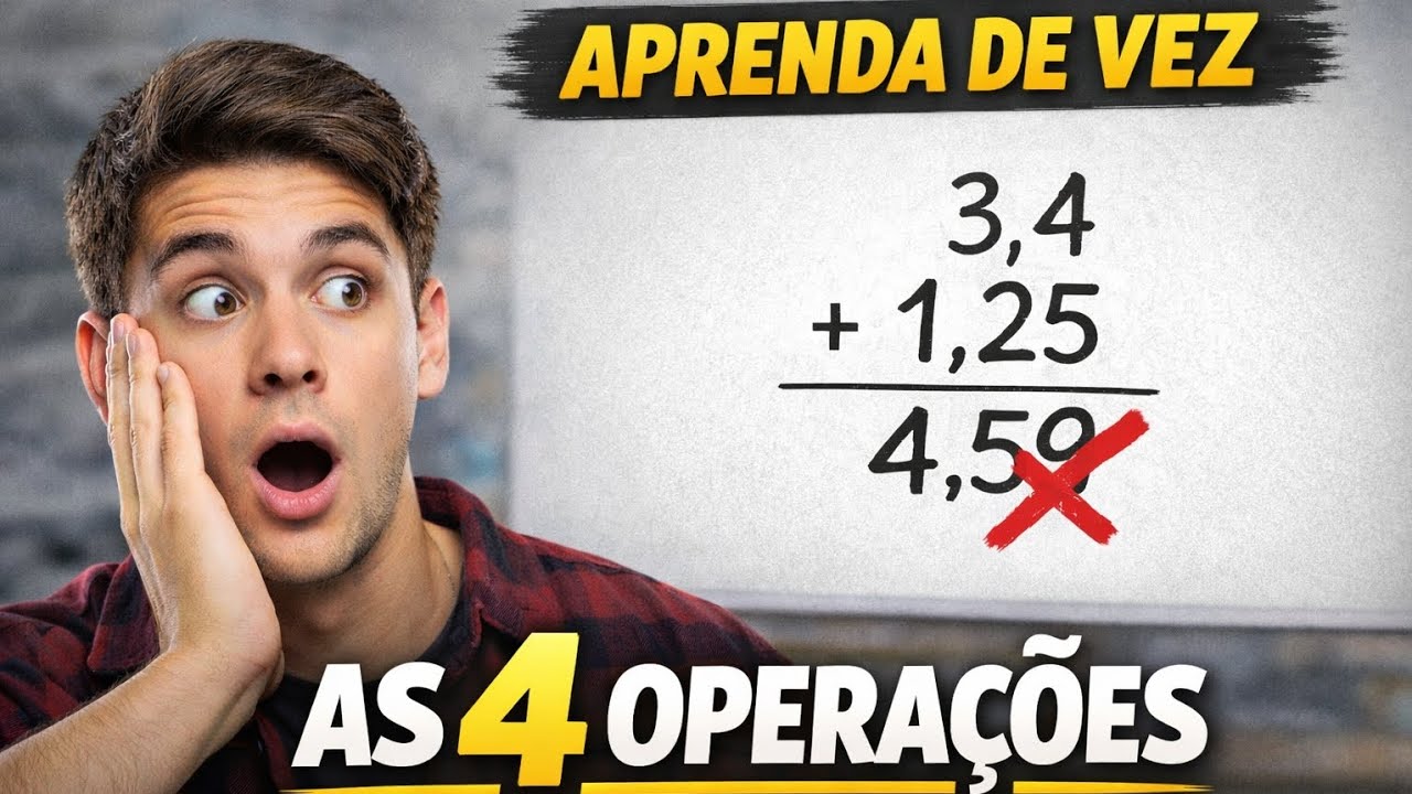 Aprenda as 4 operações DE UMA VEZ POR TODAS (inteiros e decimais) - VÍDEO DEFINITIVO