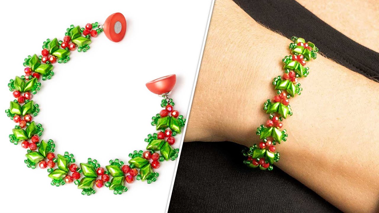 Mistletoe Bracelet - DIY Jewelry Making Tutorial by PotomacBeads