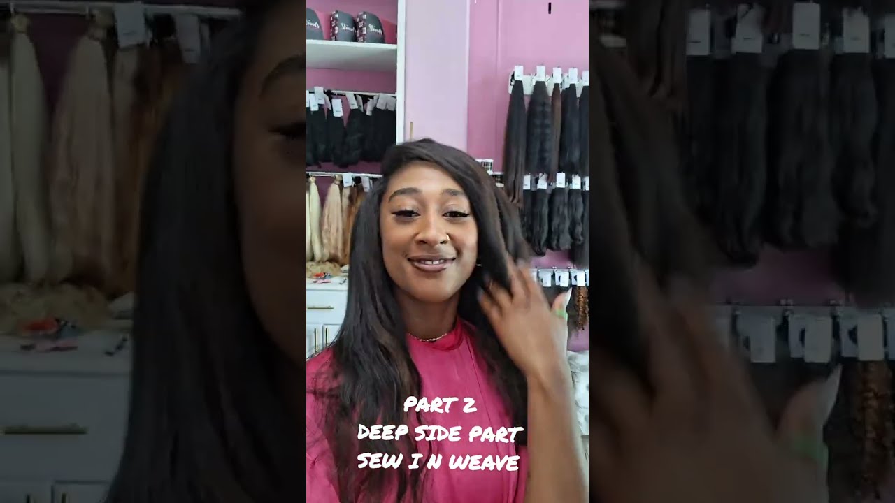 Deep side part sew in