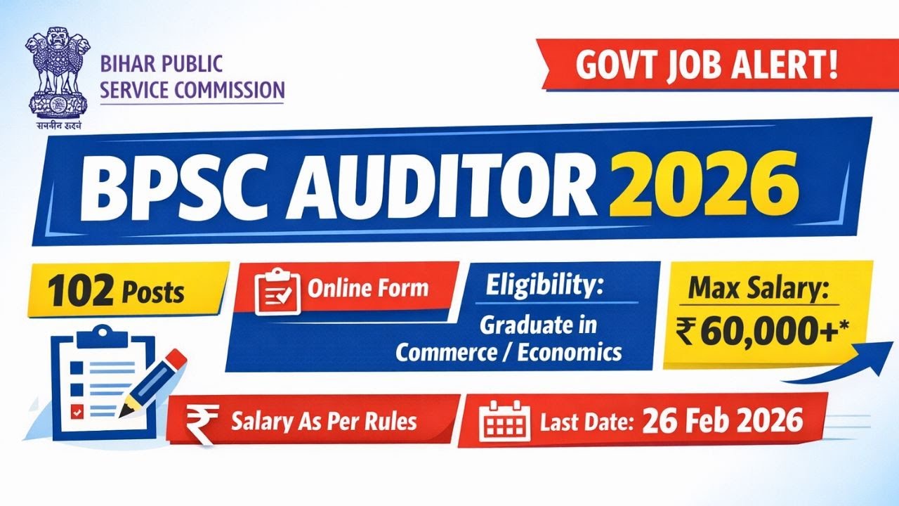 Bihar Auditor Vacancy 2026 Complete Details | Apply Now #jobalert2026