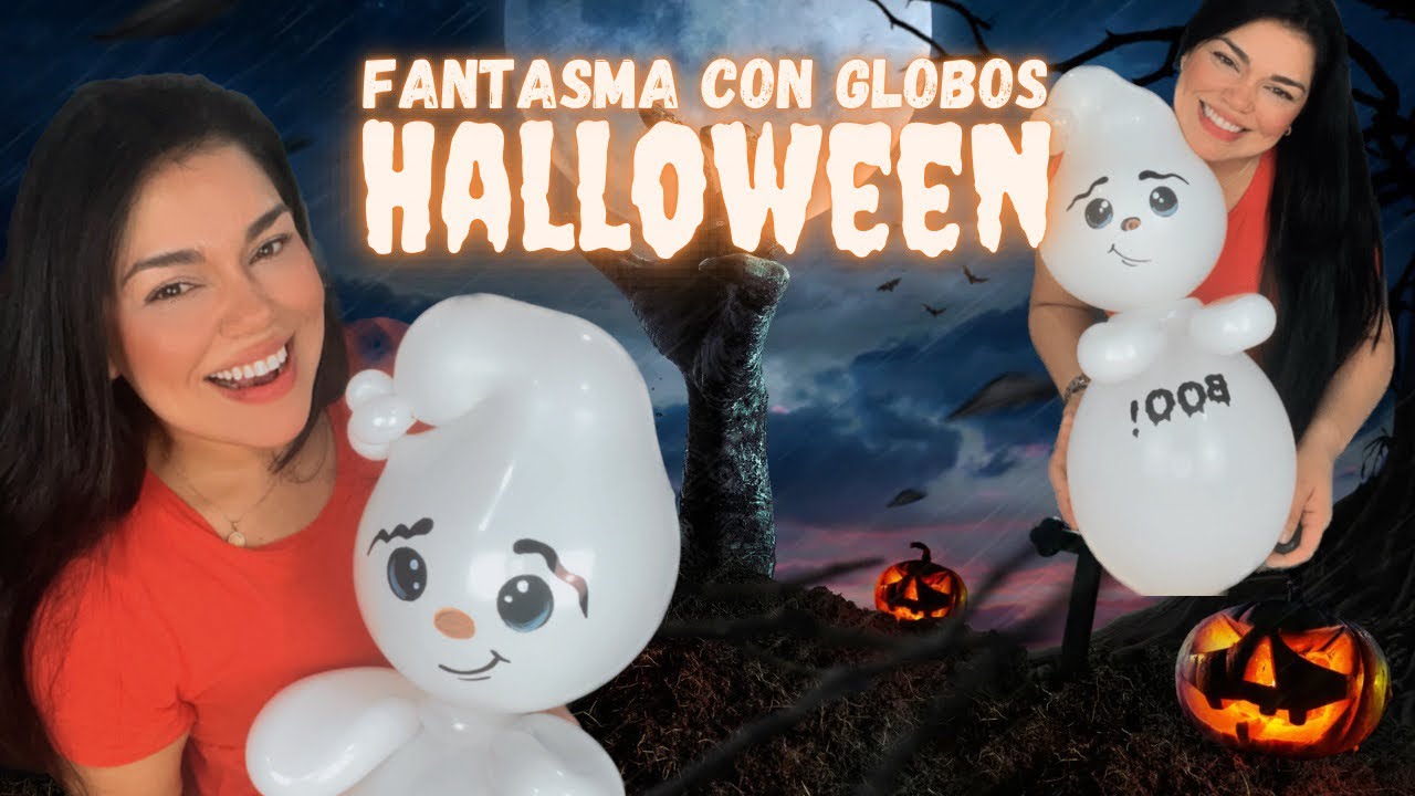 Cómo hacer un fantasma con globos #ghost 👻 #halloween #balloons #globos