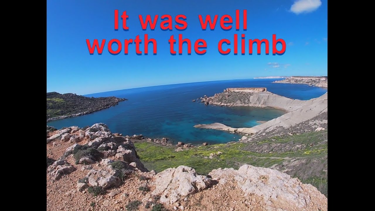Driving down  to Gnejna Bay & climbing up  to Ghan Tuffieha