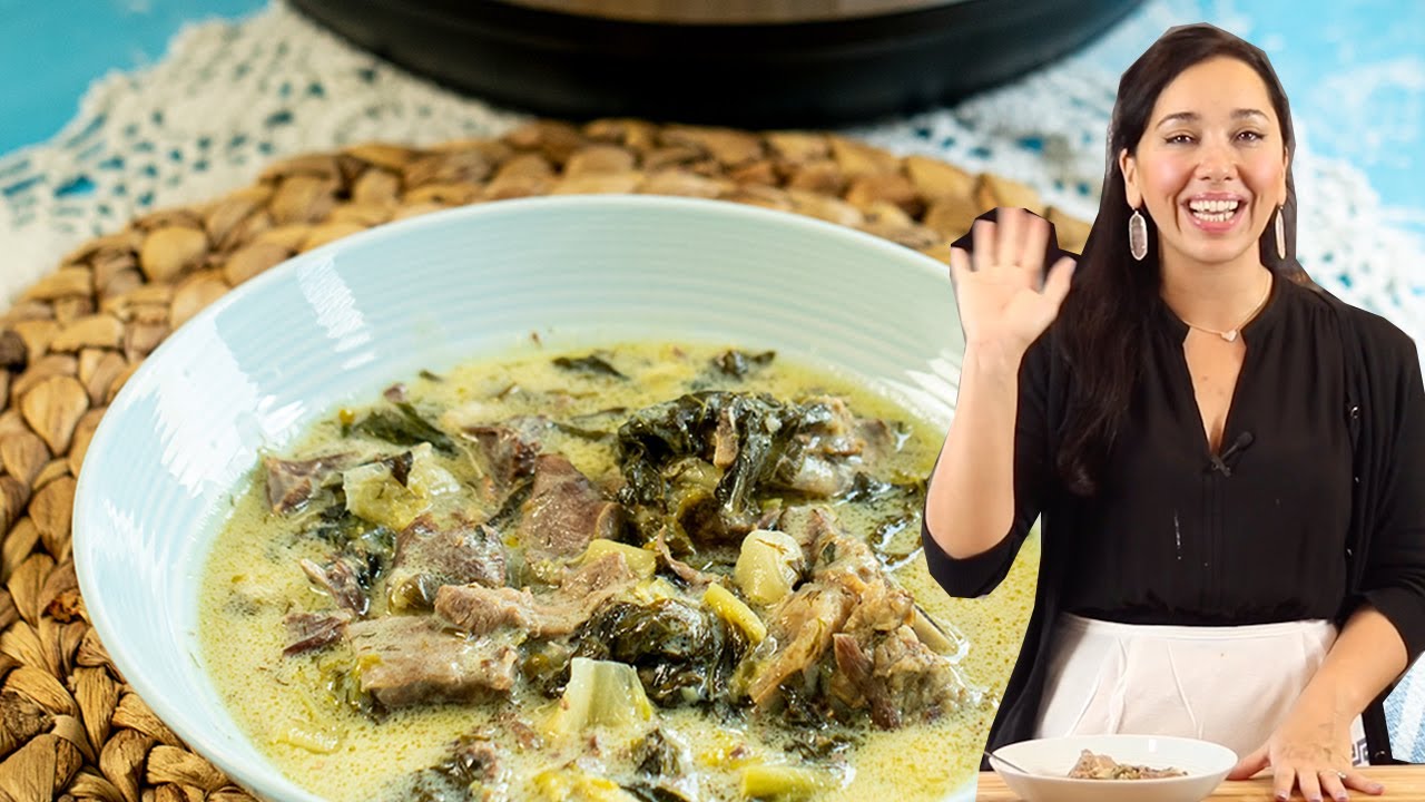 Greek Lamb & Greens Stew in the Instant Pot: Arnaki Fricassee
