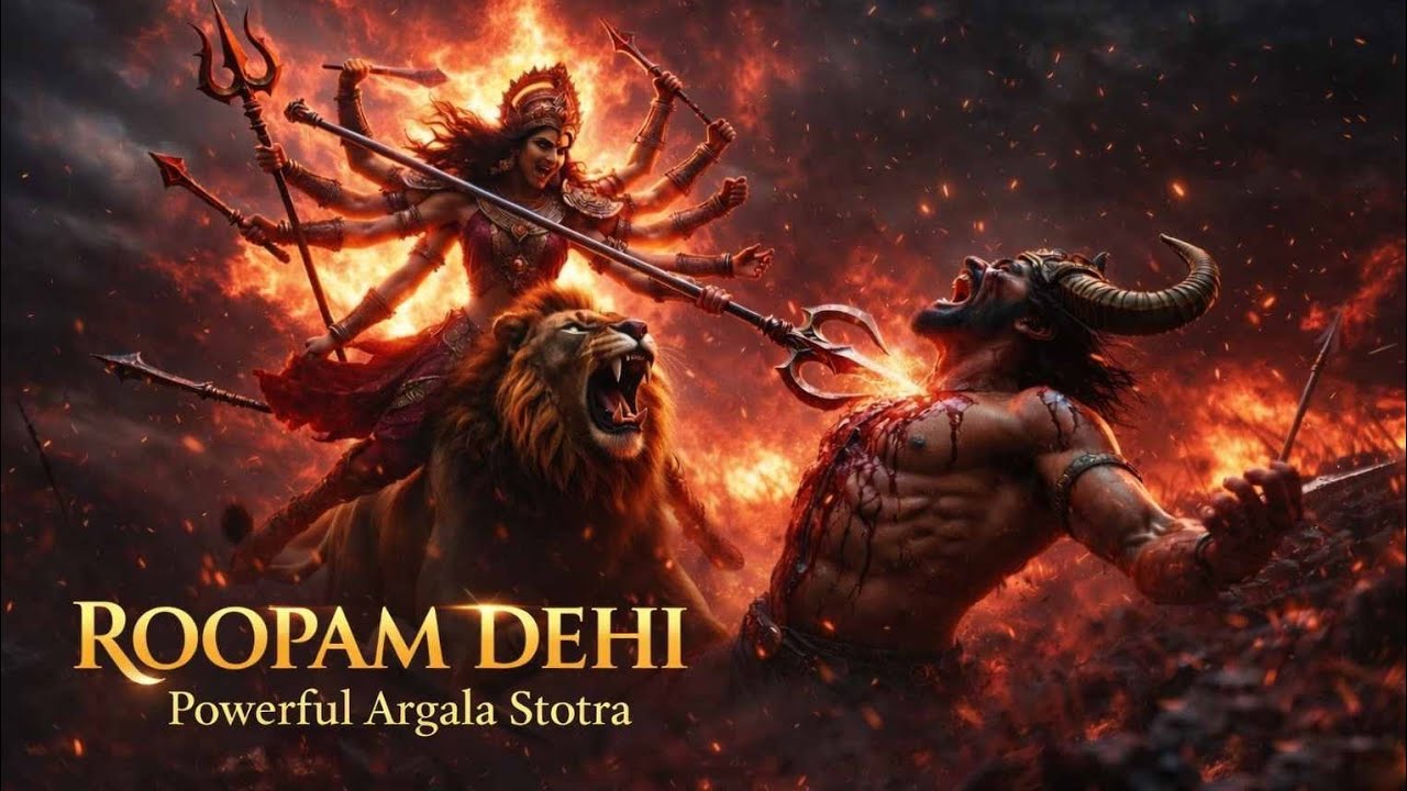 Roopam Dehi Jayam Dehi 🔥Navratri 2026 POWERFUL Durga Ma Argala Stotra | Divine Wish Fulfilling Chant