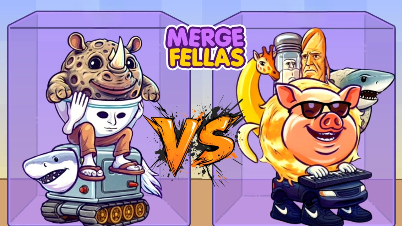 Merge Fellas BRAINROT 25 VS BRAINROT 20 ⁉️ Boss Vs Boss | GAMEPLAY - Reaching Max Level