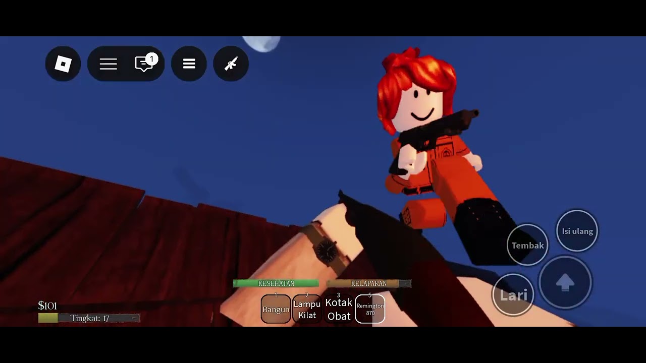 Sya bermain Roblox dan saya memainkan game kepela renghet