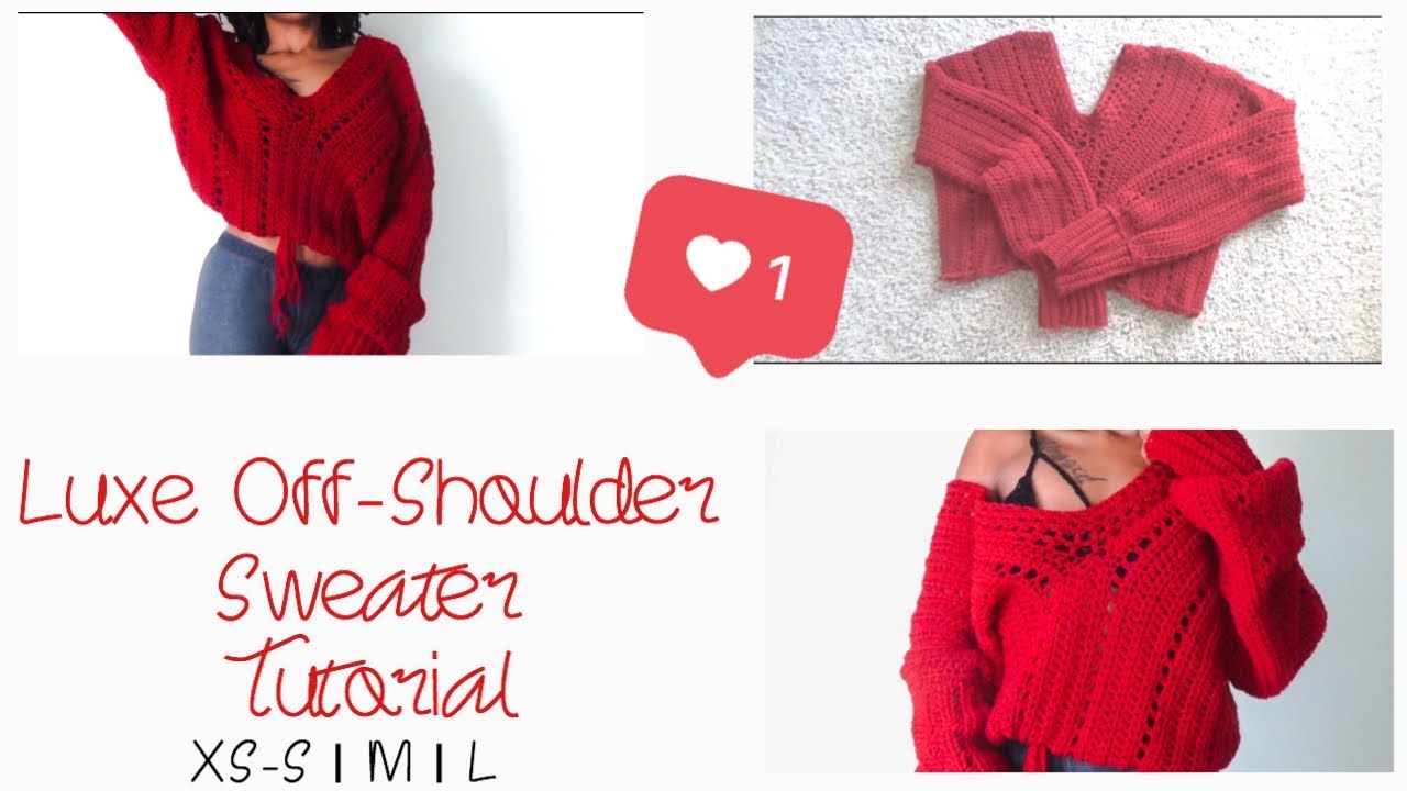 Off-Shoulder Crochet Sweater