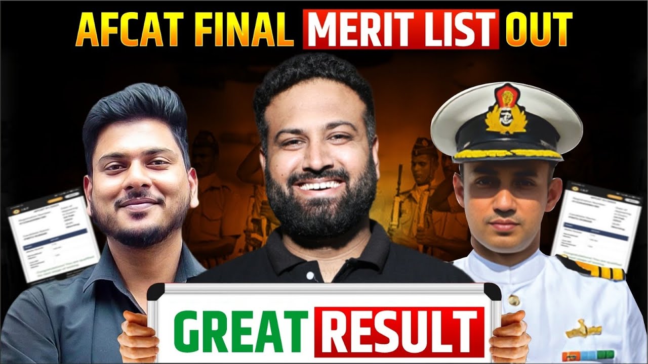 Good News🔥 AFCAT Final Merit List Out- CONGRATULATIONS🎊 Selected Candidates List Released- LWS