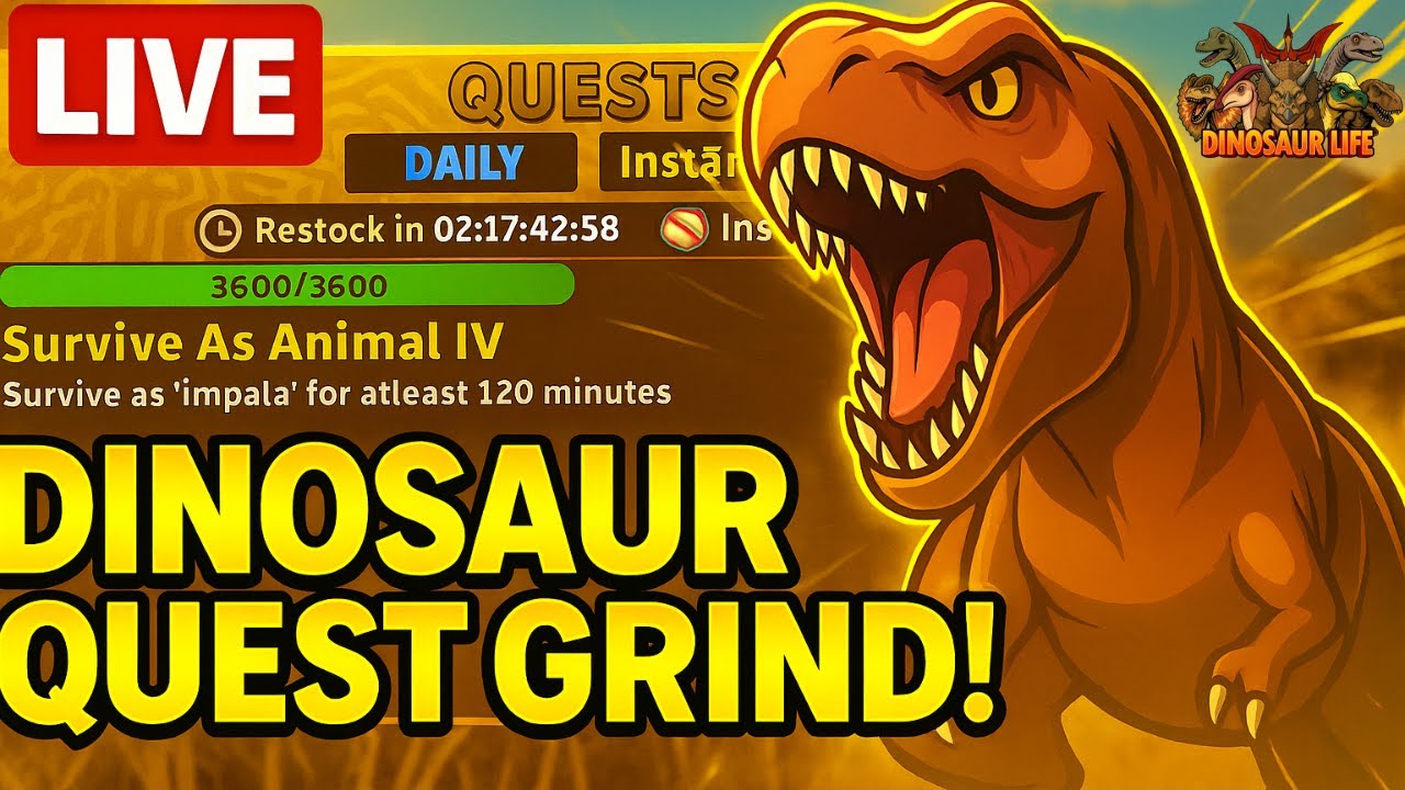 DINOSAUR LIFE QUEST GRIND! | ROBLOX Dinosaur Life