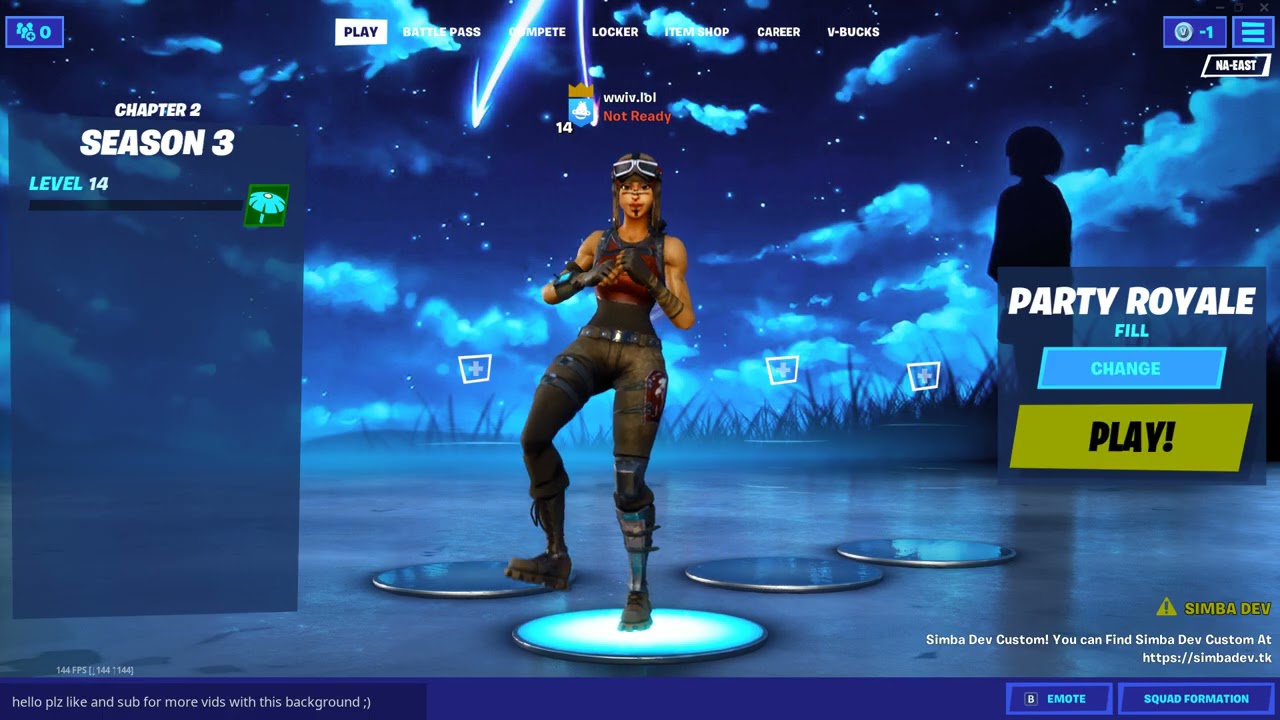 Renegade raider dancing in lobby for Tiktoks! ( BEST CUSTOM LOBBY BACKGROUND!! )
