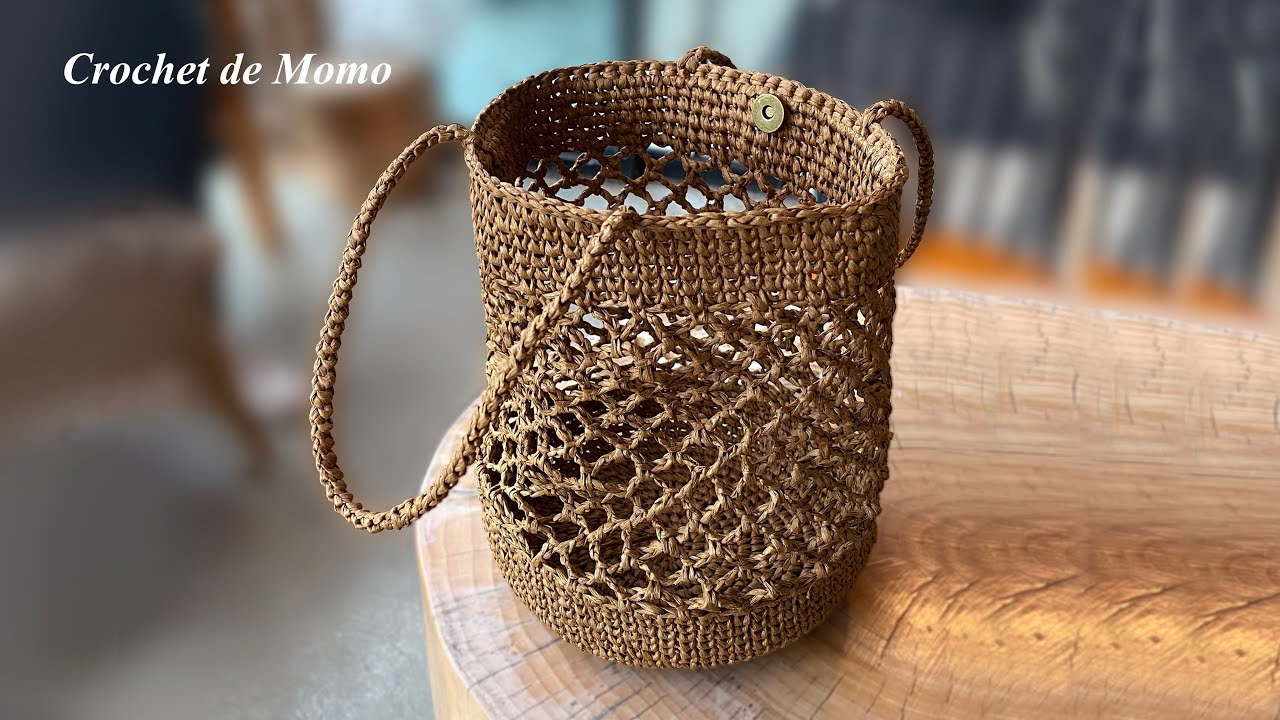 코바늘 드래곤백 뜨기 (원통네트백) Crochet basket bag