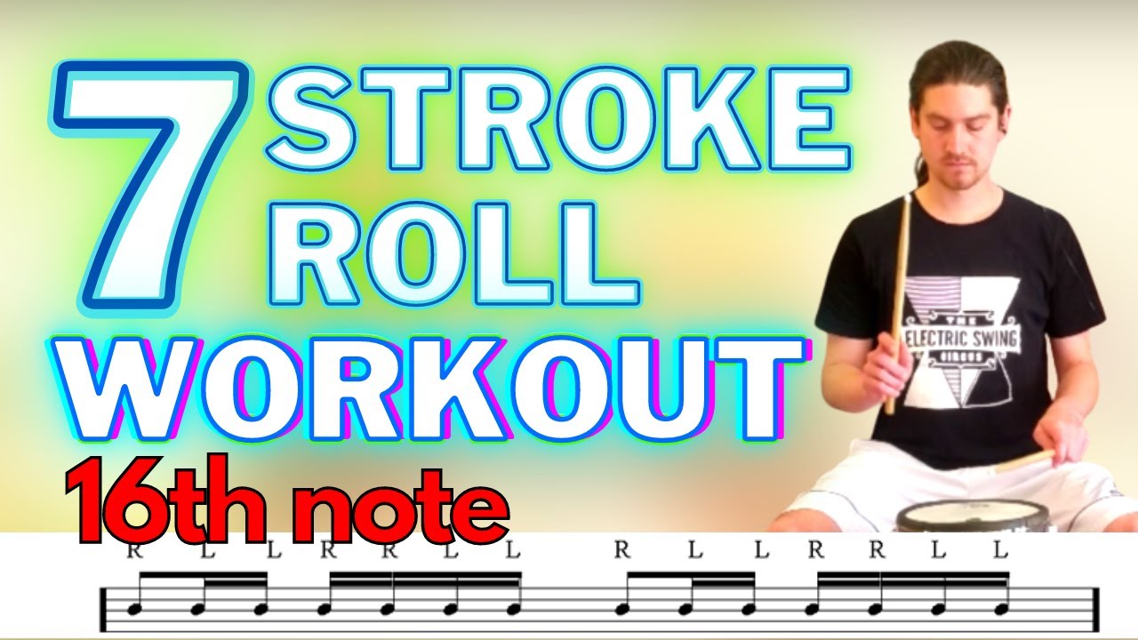 7 STROKE ROLL Drum Fill WORKOUT #1 (80-200bpm) Drum Along With Me Rudiment Practice Routine Exercise