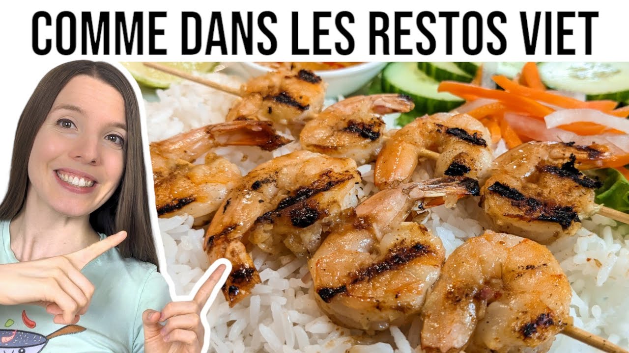 CREVETTES GRILLÉES VIETNAMIENNES - VIETNAMESE BBQ SHRIMPS- RECETTE FACILE - HOP DANS LE WOK!