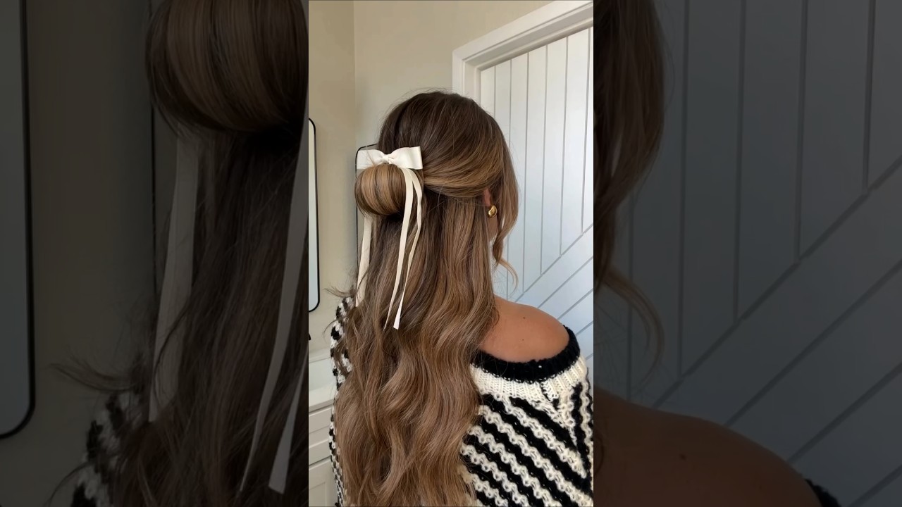 can&rsquo;t stop styling bows in my fall hairstyles, it&rsquo;s just too cute ...#hairstyles #hairtutorial