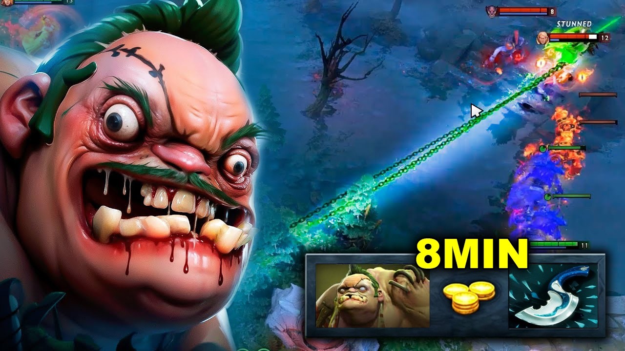 8 минут, Blink Pudge 🔥🔥🔥 35 убийств, Big Boss, Solo Carry Rampage, Dota 2