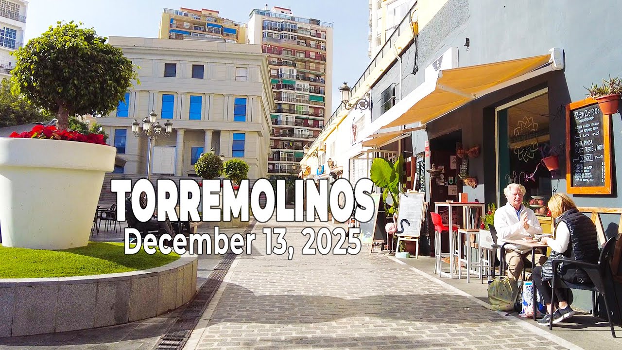 Torremolinos Town December 13, 2025 Walking Tour Malaga Costa del Sol Spain [4K]