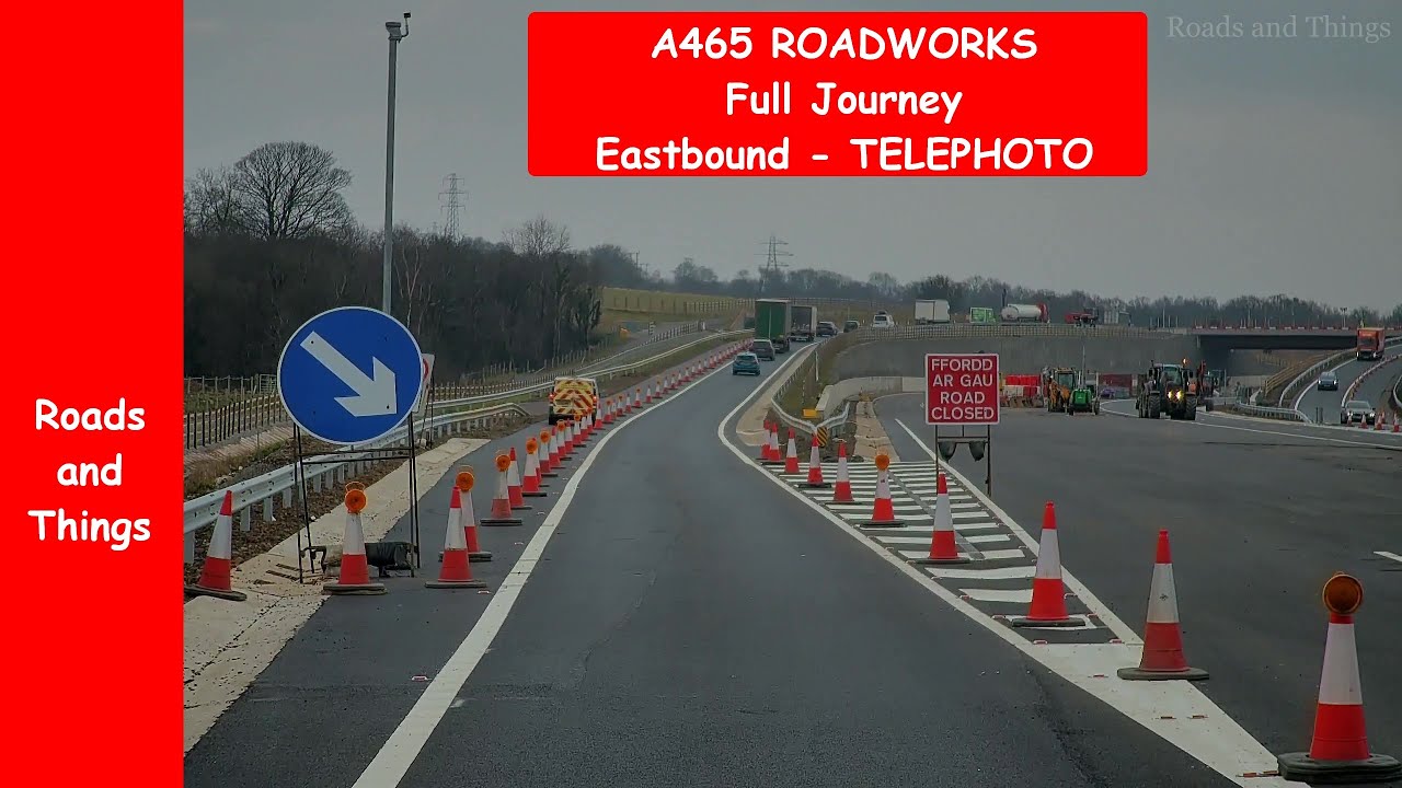 The A465 Hirwaun to Dowlais Top NEW Dual Carriageway. Full & Complete Eastbound video TELEPHOTO LENS