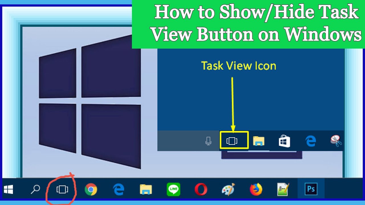 How to Show or Hide Task View Button on Windows 10