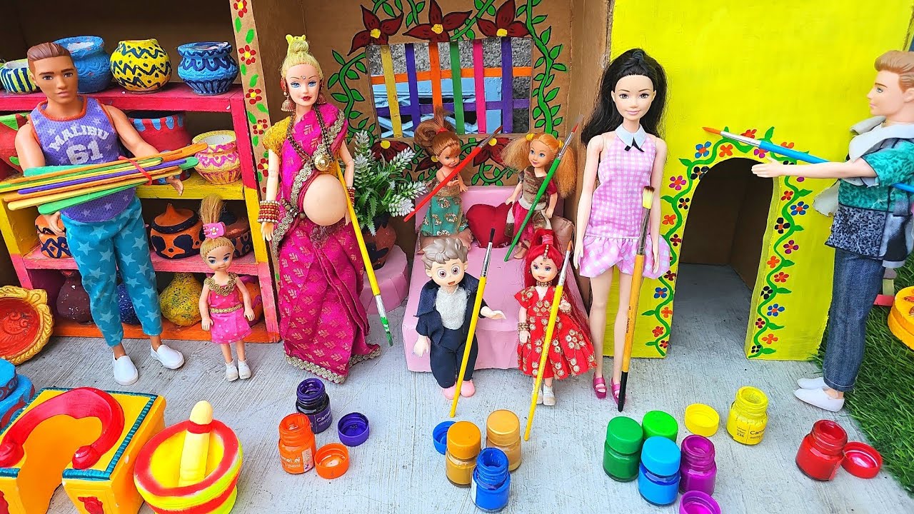 Barbie Doll All Day Routine In Indian Village/Sita Ki Kahani Part-376/Barbie Doll Bedtime Story||