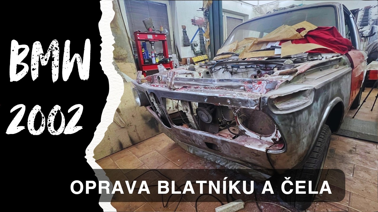 Oprava blatníku a ruční výroba opravného dílu předního čela | Karosářské práce na BMW 2002 | Díl 22