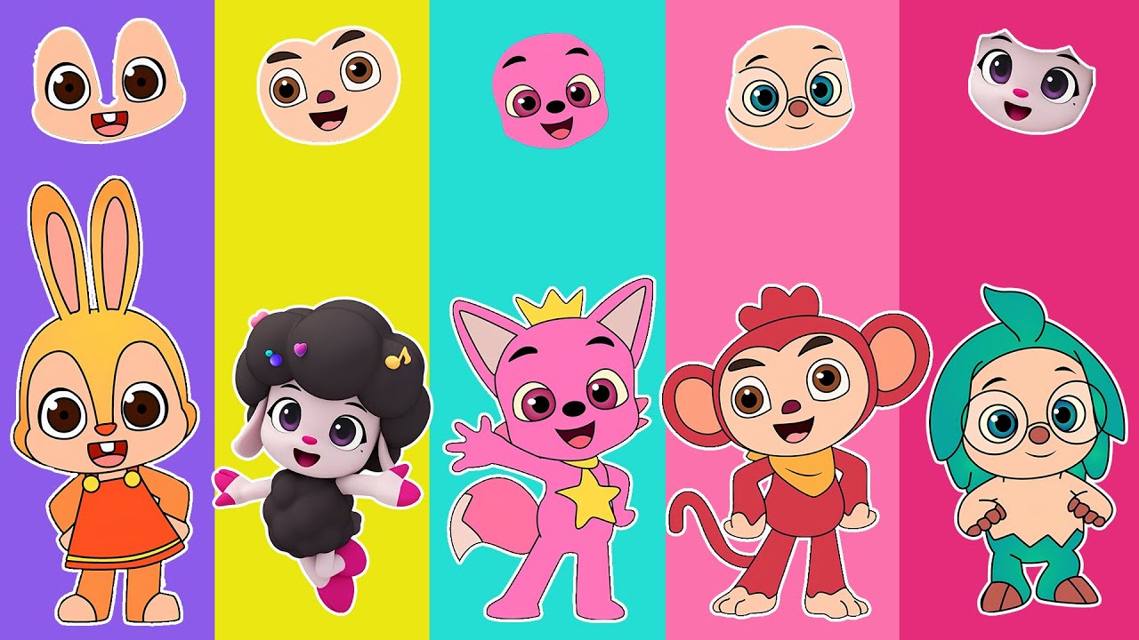 Who Is Missing? Guess the Faces of Poki, Jeni, PinkFong, Hogi & Rachel 🤔🎭 | PinkFong TV Animation
