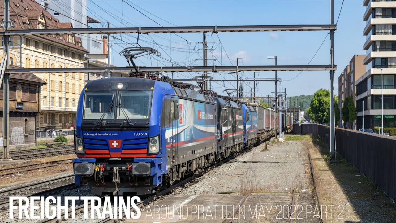 [4K60] Freight trains / Zugverkehr at Pratteln, Switzerland - May 2022 Part 2