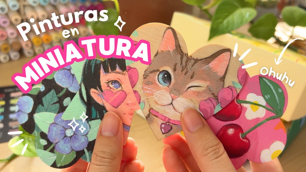 Pinta mini pinturas en madera! ✨🎨| Cómo usar marcadores Acrílicos Ohuhu