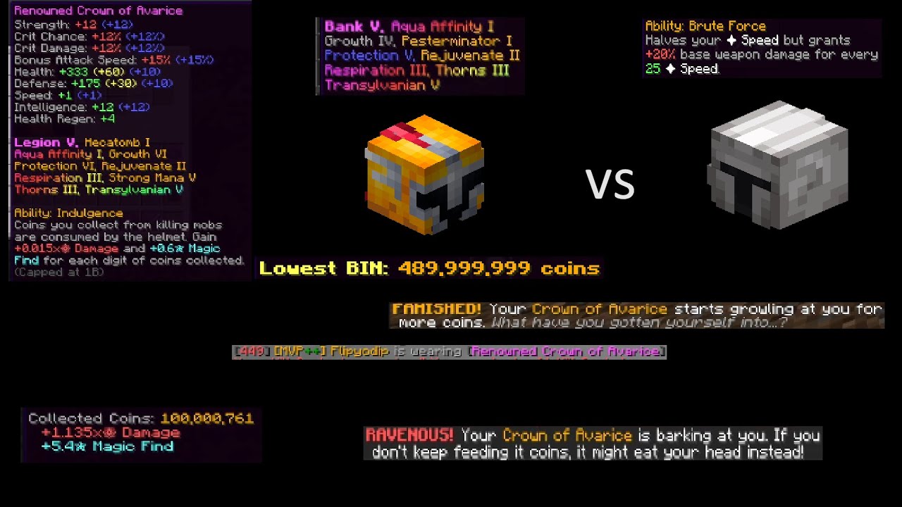 We got the First 100m Crown of Avarice! (Hypixel Skyblock Moments #5)