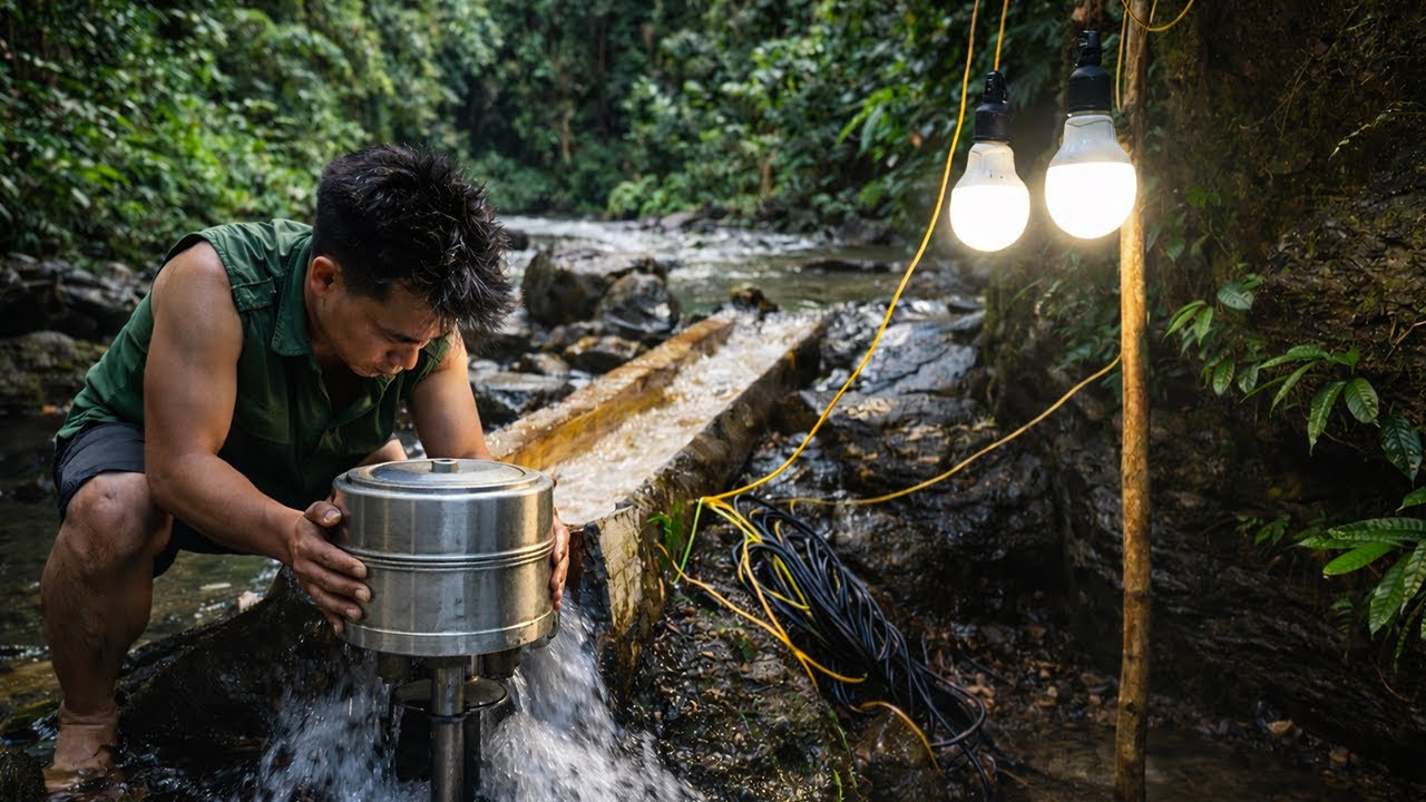 Turning a Forest Stream Into Power: DIY Micro Hydro Dam Build | by @chuctonbinh