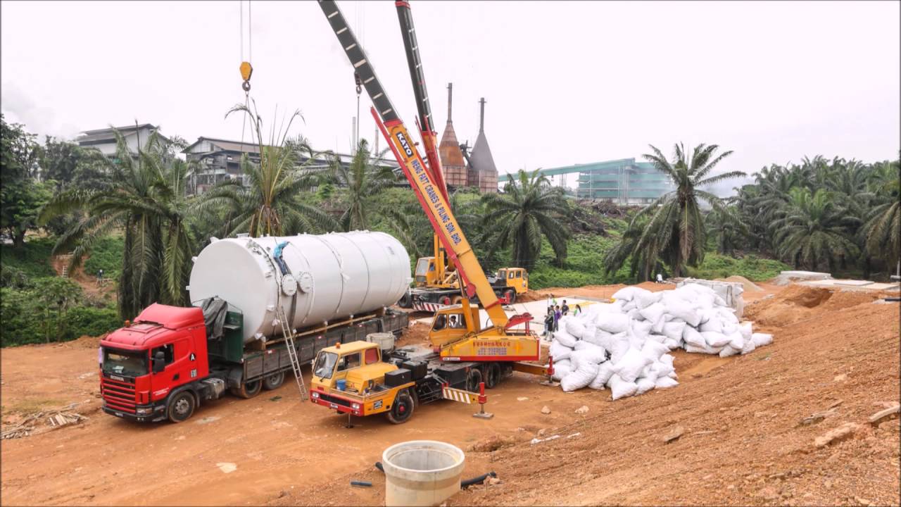 Arrival and installation of scrubber on site