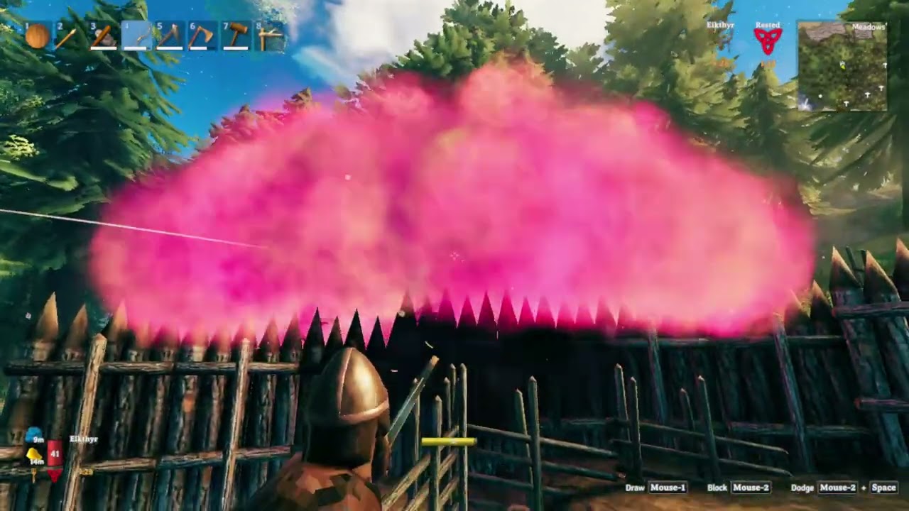 Valheim - Killing a troll near black forest