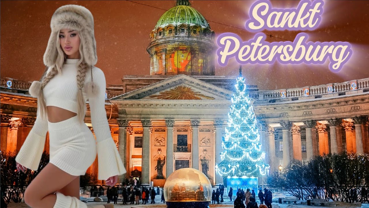 Ночная прогулка по Санкт-Петербургу 2026 🎄✨  Невский проспект, Казанский собор и новогодние огни 4K