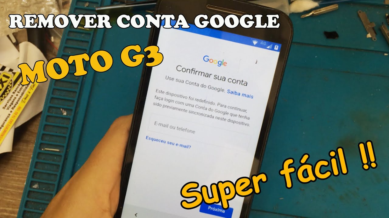 COMO REMOVER CONTA GOOGLE DO MOTO G3