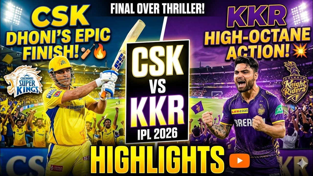CSK vs KKR Highlights 2026 🔥 CSK Won by 32 Runs | Sanju Samson 48, Brevis 41 | IPL Match 22