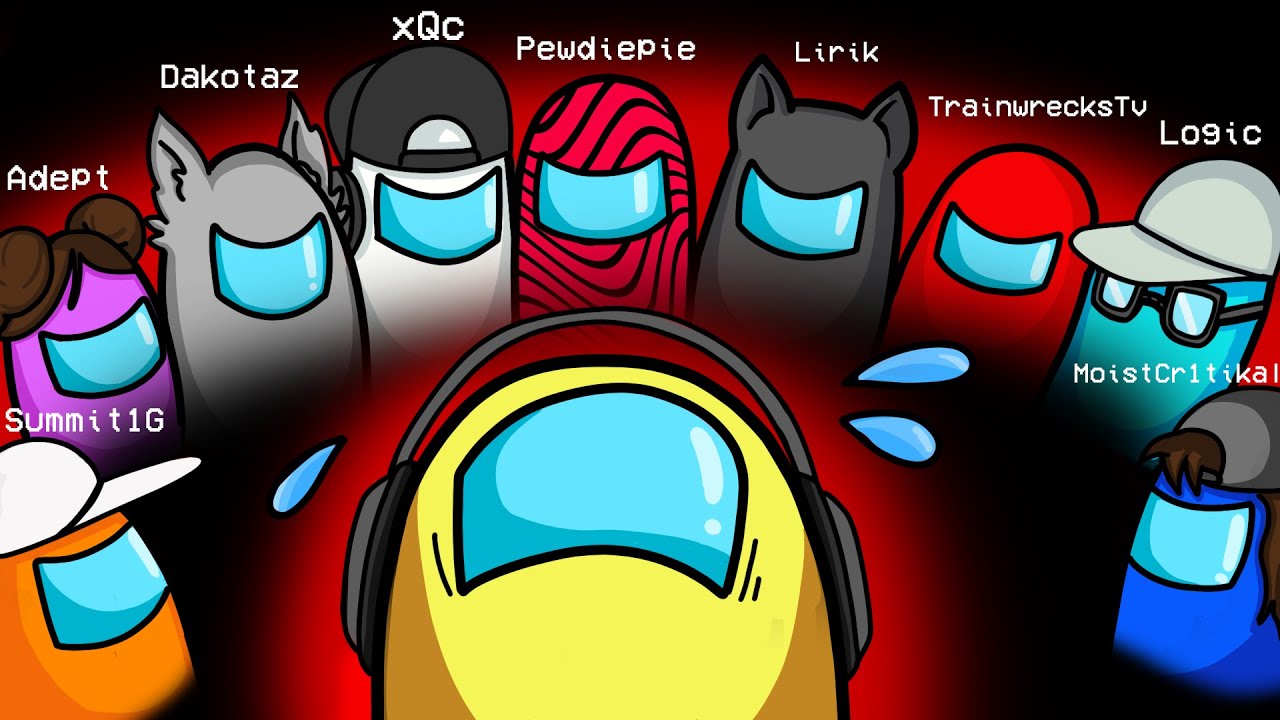 Gibi играет среди нас с THE BEST | при участии pewdiepie, wetcr1tikal, xQc, adept, trainwrecktv, ...
