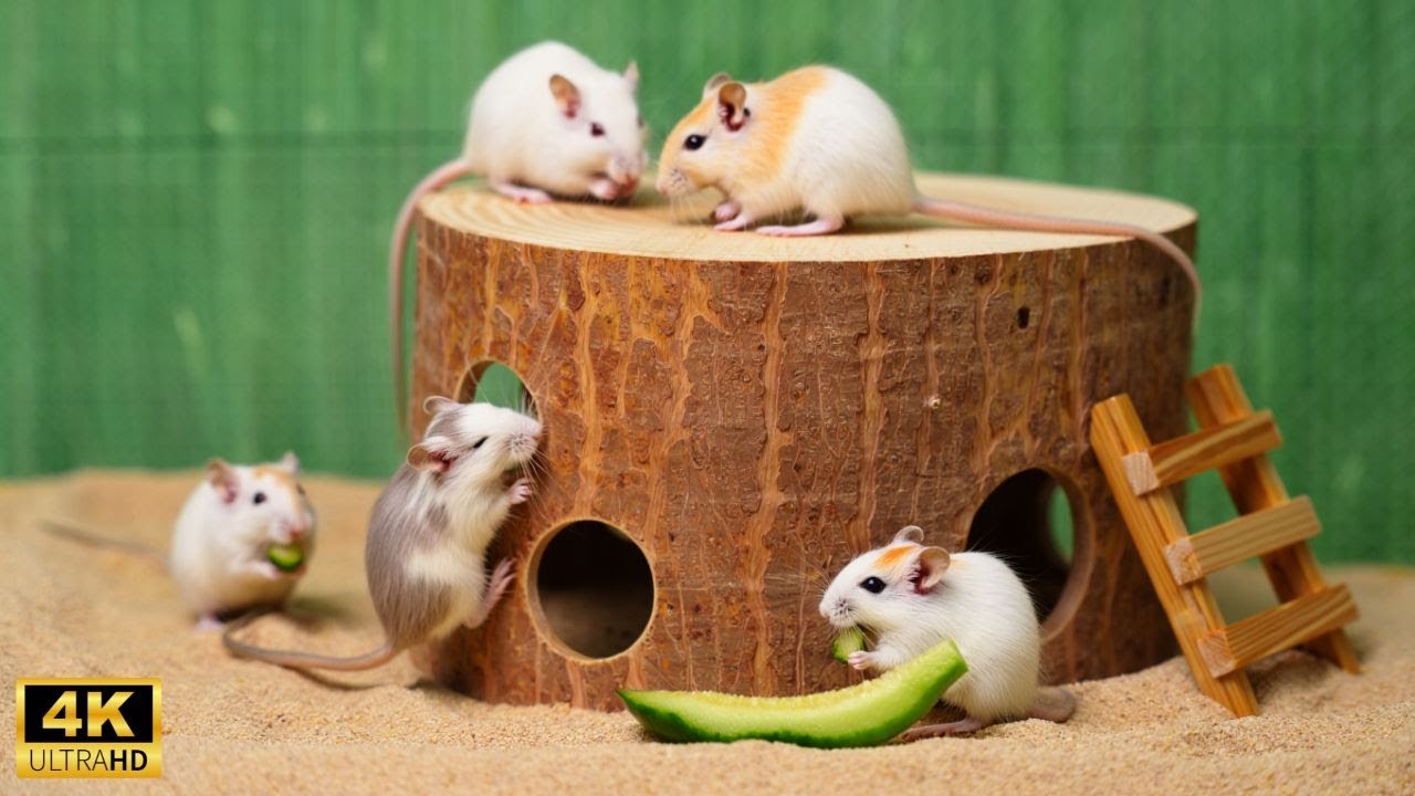 Cat TV: Energetic Mice Climbing, Playing, and Chasing Fun for Cats to Watch in 4K UHD