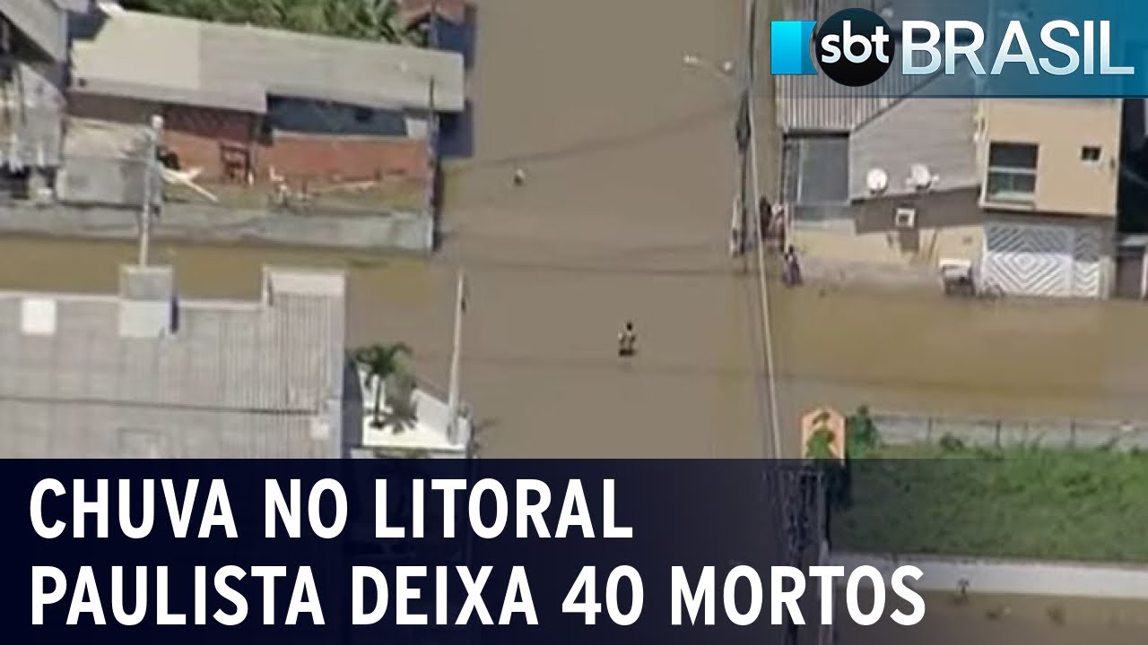 Sobe para 40 o número de vítimas da chuva no Litoral Paulista | SBT Brasil (20/02/23)